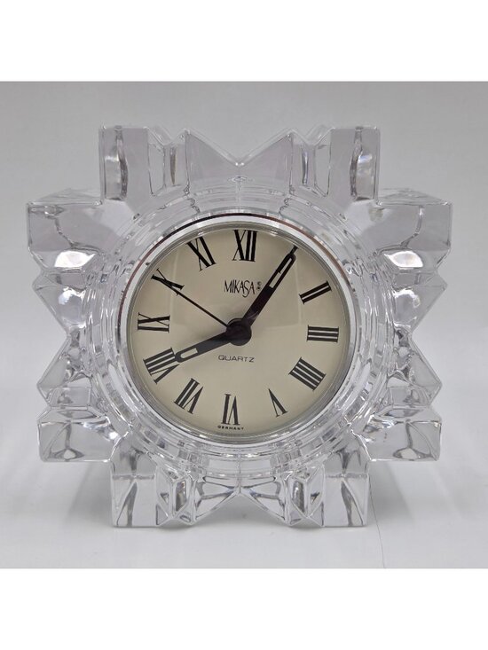 Mikasa Other - Mikasa Starfire Giftware Quartz Crystal Desk Clock Germany Crystal Mantel Clock